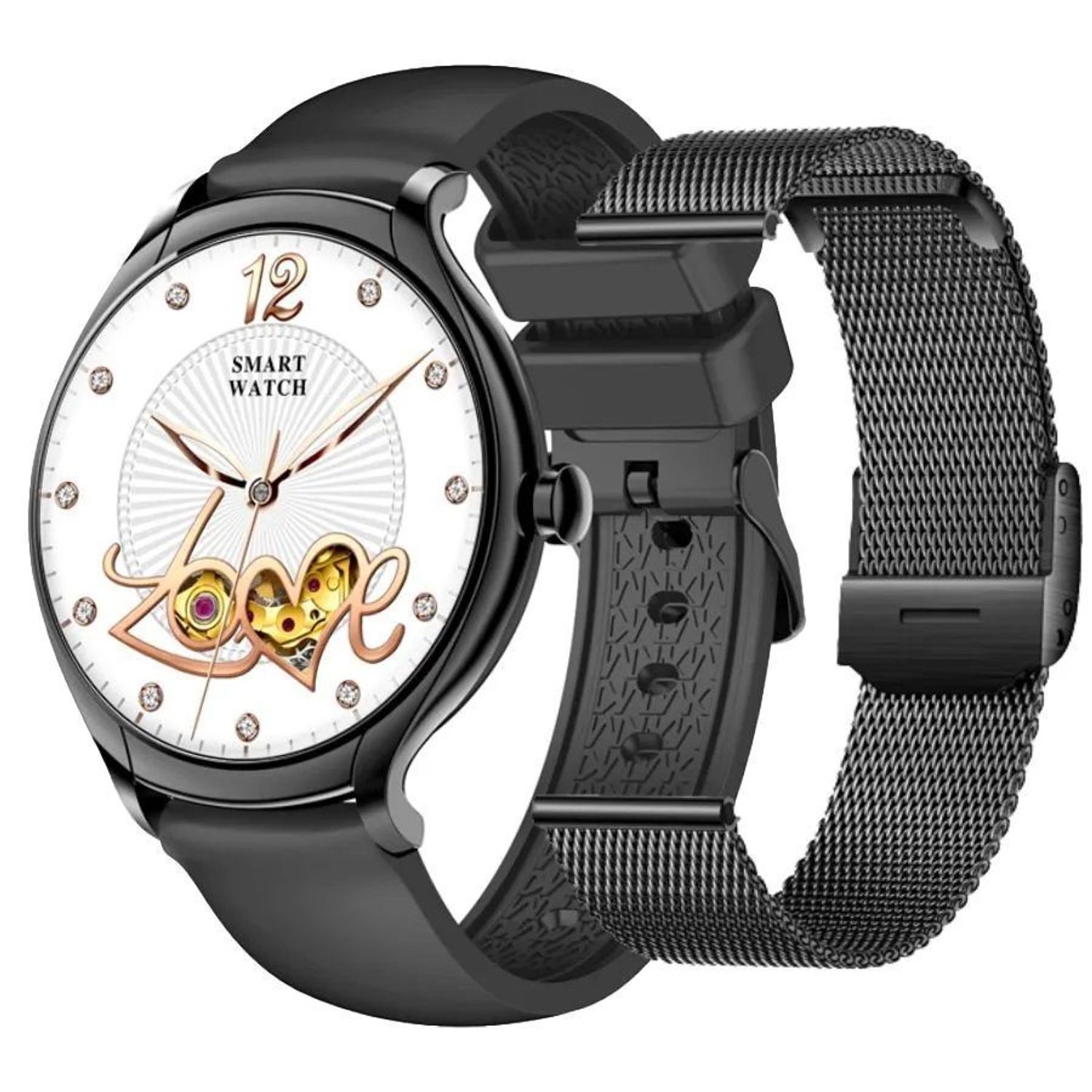 Zegarek damski Smartwatch Rubicon RNCF13 z rozmowami. Zegarek damski Smartwatch. Zegarek Rubicon z rozmowami dla kobiety na prezent. Smartwatch damski z bransoletą i paskiem. Smartwatch Rubicon damski (4).jpg